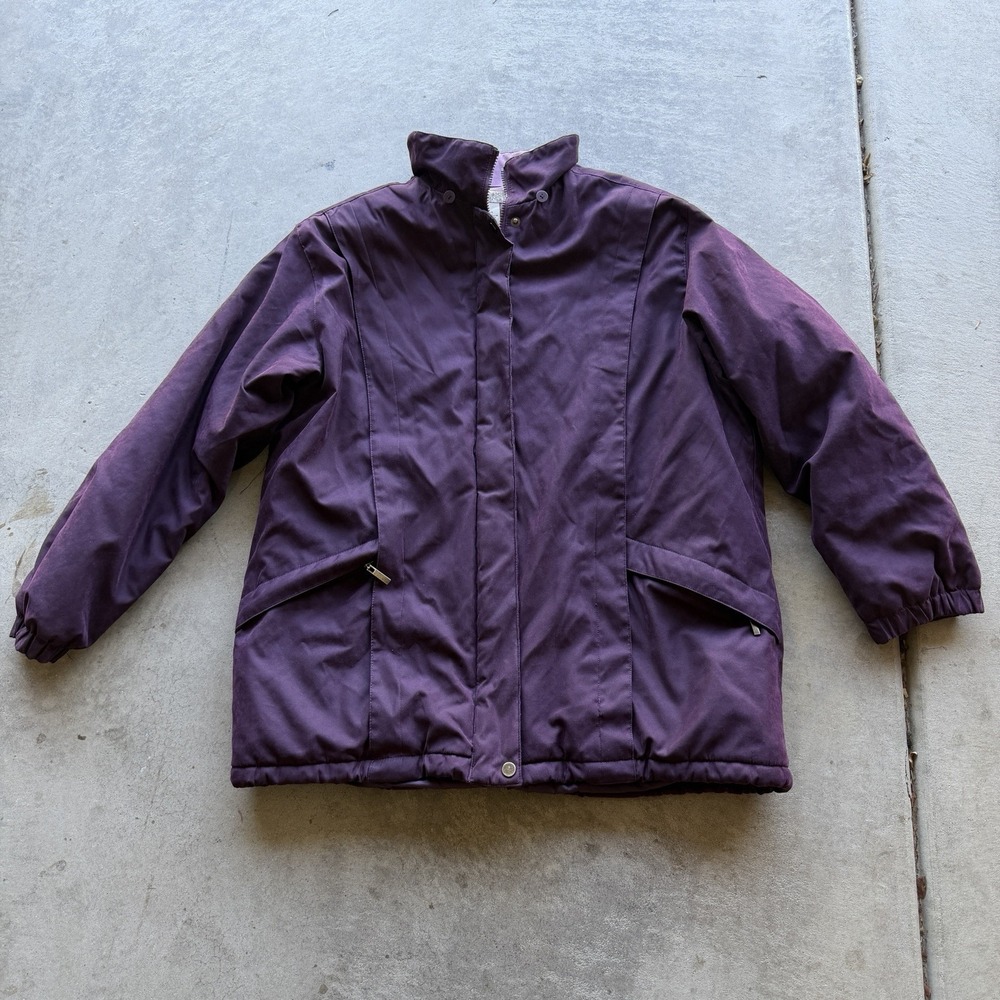 Classic Elements Purple Winter Jacket Parka Women's Large L 25x30 No Hood